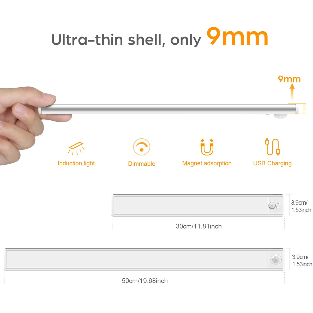 Lumivora Motion Sensor LED Light Bar- USB RECHARGEABLE, Wireless, 3 Colors, 3oCM/50CM